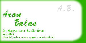 aron balas business card